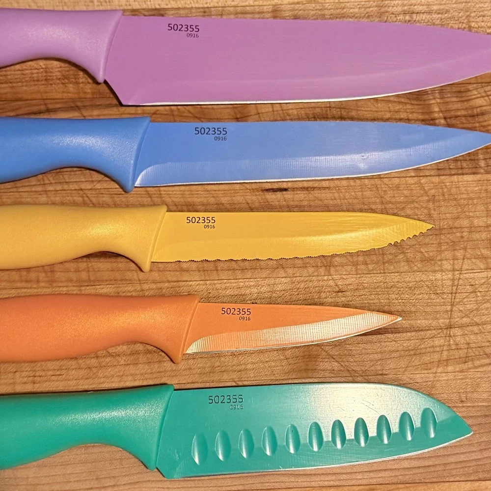 Cuisinart Advantage 5 Piece Color Knife Set‎ with Blade Guards Stainless Steel